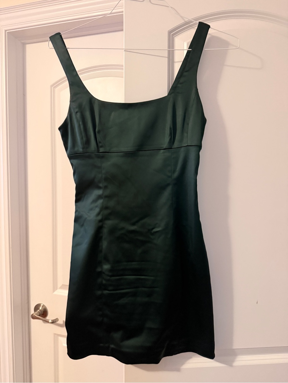Aritzia Forest Green Satin Mini Dress